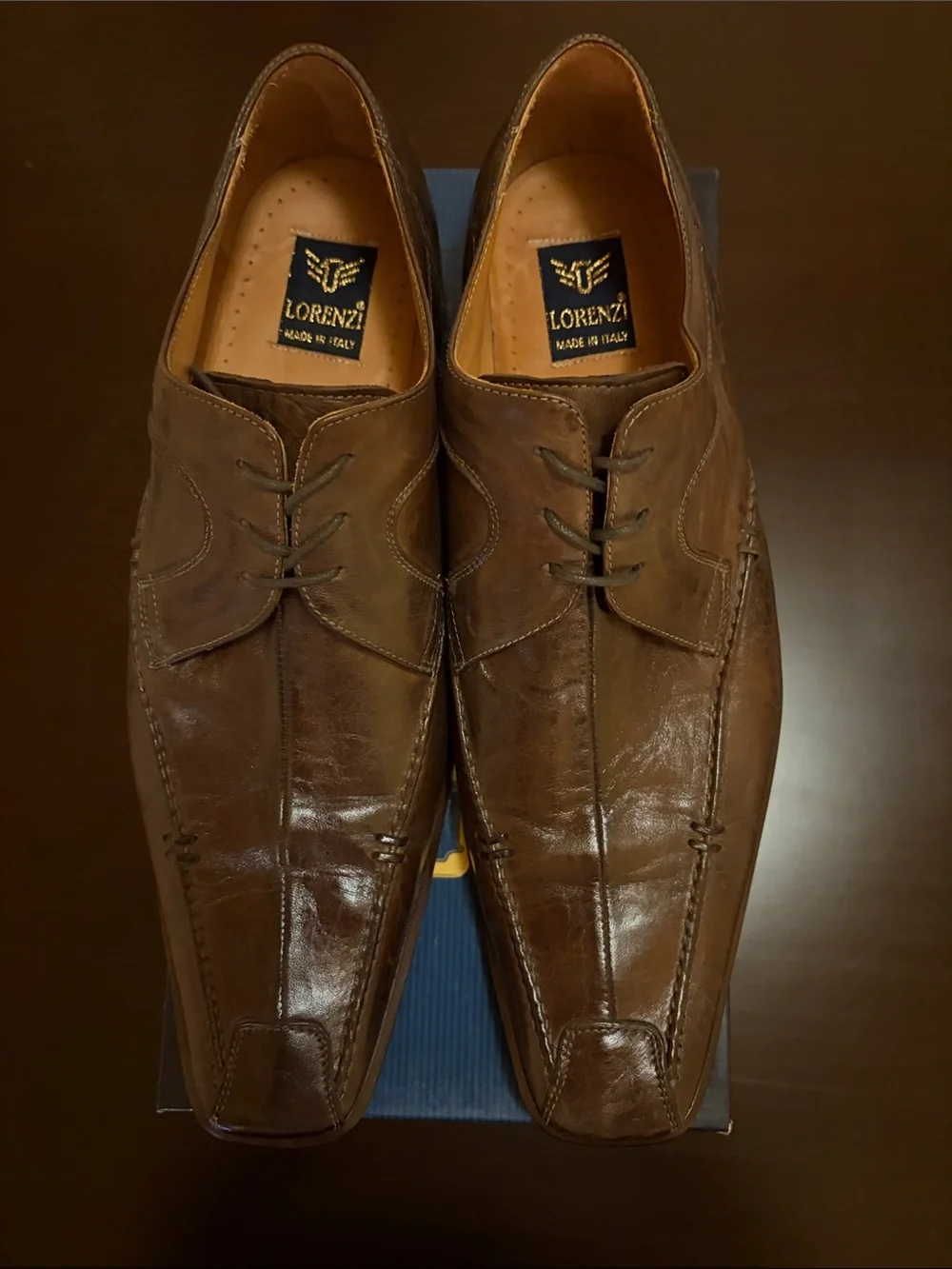 Men's Brown Leather Derby Oxfords - Classic Lace-Up